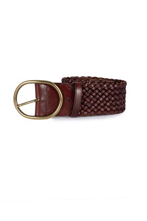 16Ply dark brown leather belt DRAGON DIFFUSION | 6050DGS6MATBRUCIATO